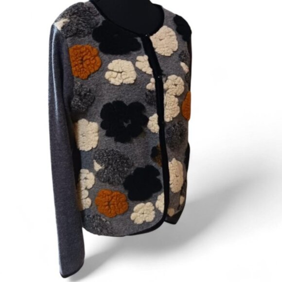 Vintage Y2K Preppy Trisha Tyler Floral Sherpa Style Button Up Cardigan S… - Picture 4 of 10